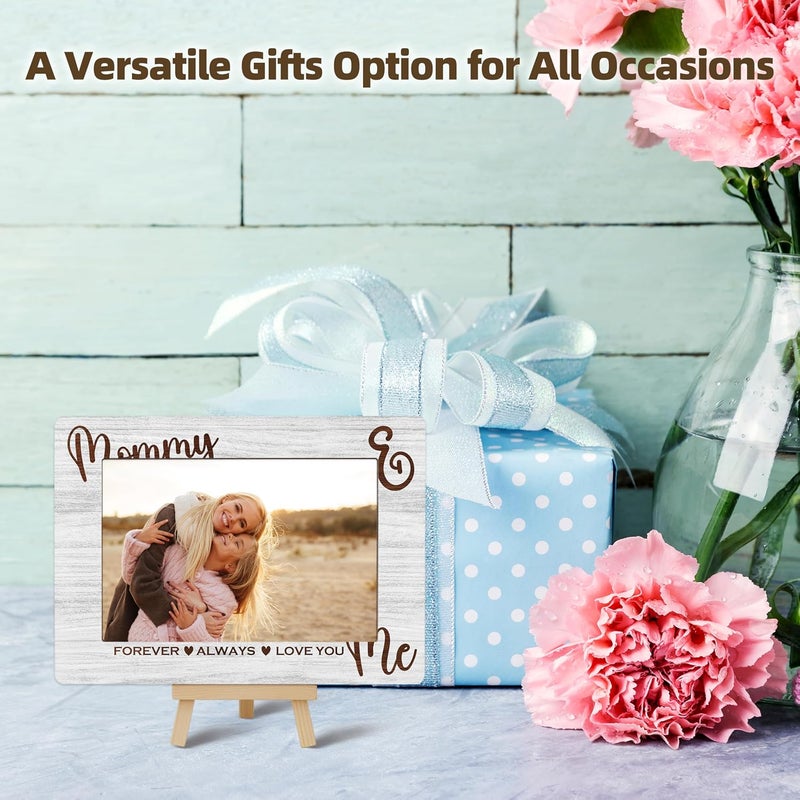OXRUN Mommy & Me Picture Frame, Mother's Day Gifts Wooden Photo Frame with Easel, Display Photo Insert, 4x6 Picture Frame for Tabletop Display - A07 - Image 5